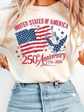 America 250th Anniversary Shirt, Patriotic Eagle Tee
